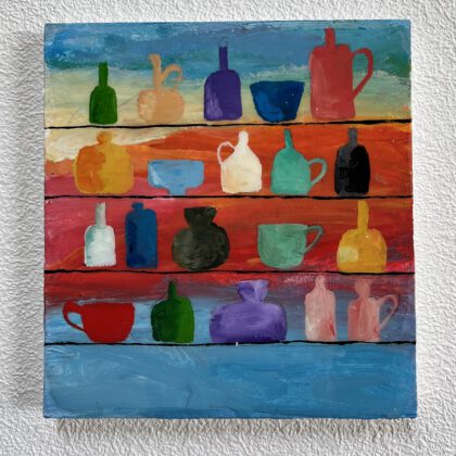 W037 14 x 15 cm Olieverf op paneel met epoxy