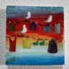 W038 10 x 10 cm Olieverf op paneel met epoxy - Afbeelding 2